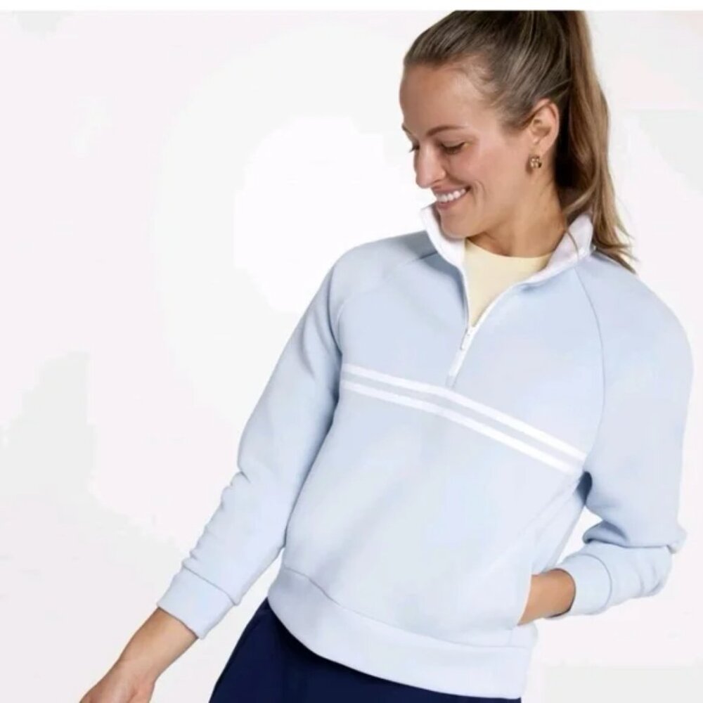 NWT CALIA Scuba Quarter Zip Light Blue